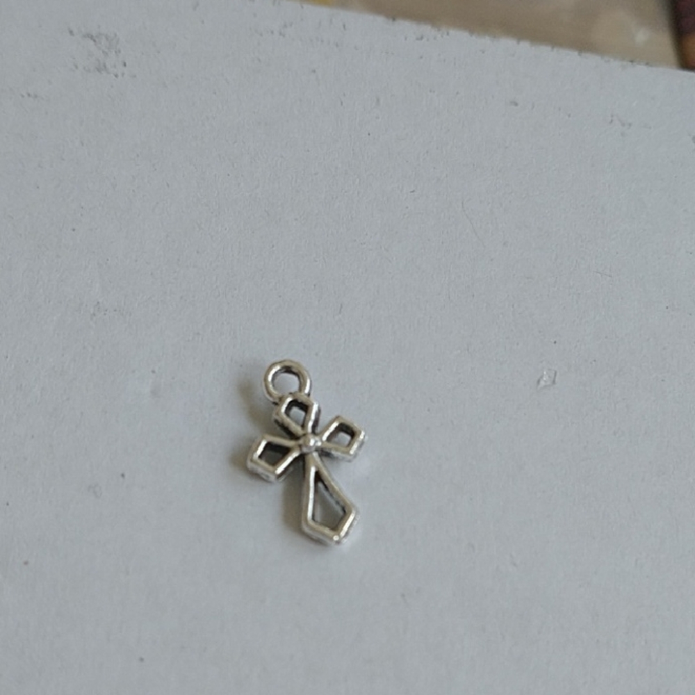 Silver Cross Charm Pendant for Women